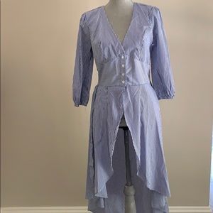 VENUS high low pinstripe blouse